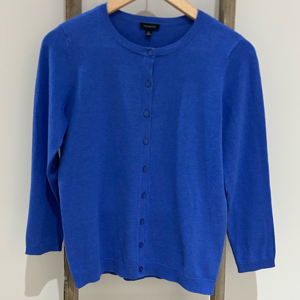 Talbots Button Up Knit Cardigan Blue Long Sleeves Women’s Size XS NWT